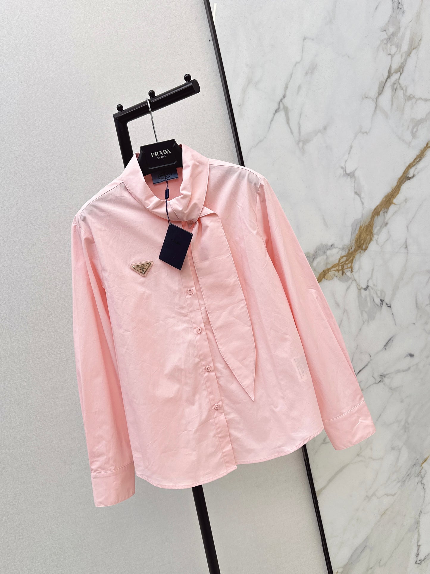 26ss Ribbon-embellished shirt