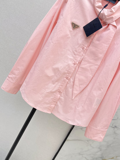 26ss Ribbon-embellished shirt