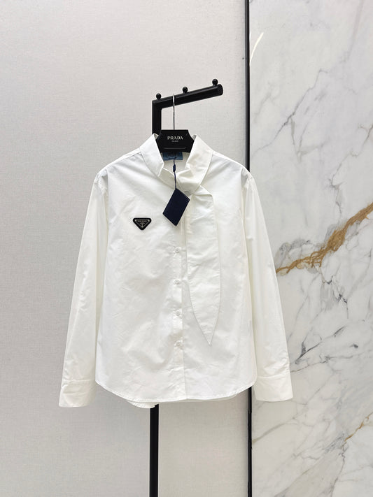 26ss Ribbon-embellished shirt