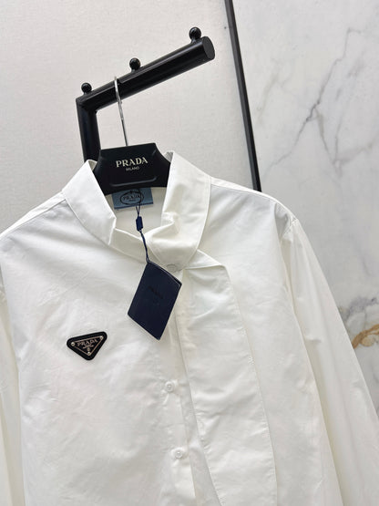 26ss Ribbon-embellished shirt