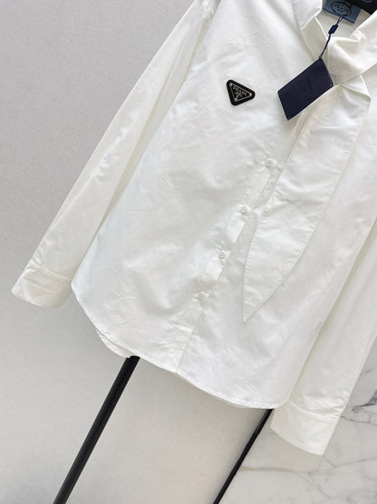 26ss Ribbon-embellished shirt