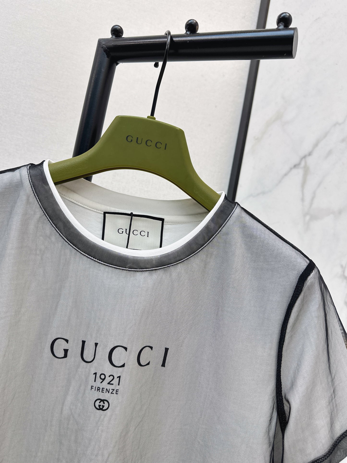 26ss Color-blocked faux two-piece T-shirt