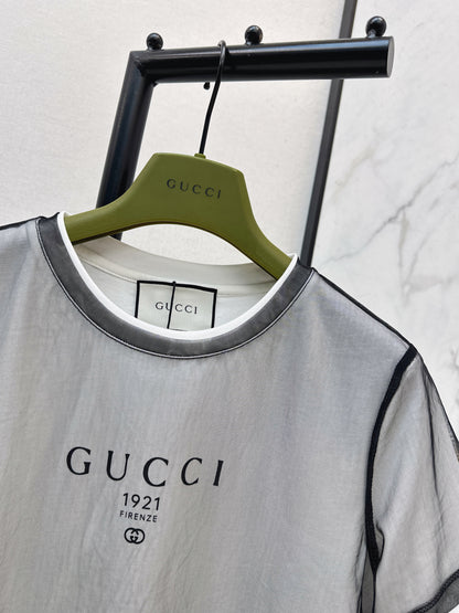 26ss Color-blocked faux two-piece T-shirt