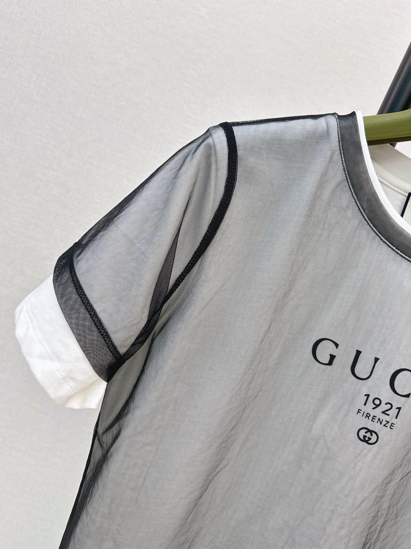 26ss Color-blocked faux two-piece T-shirt