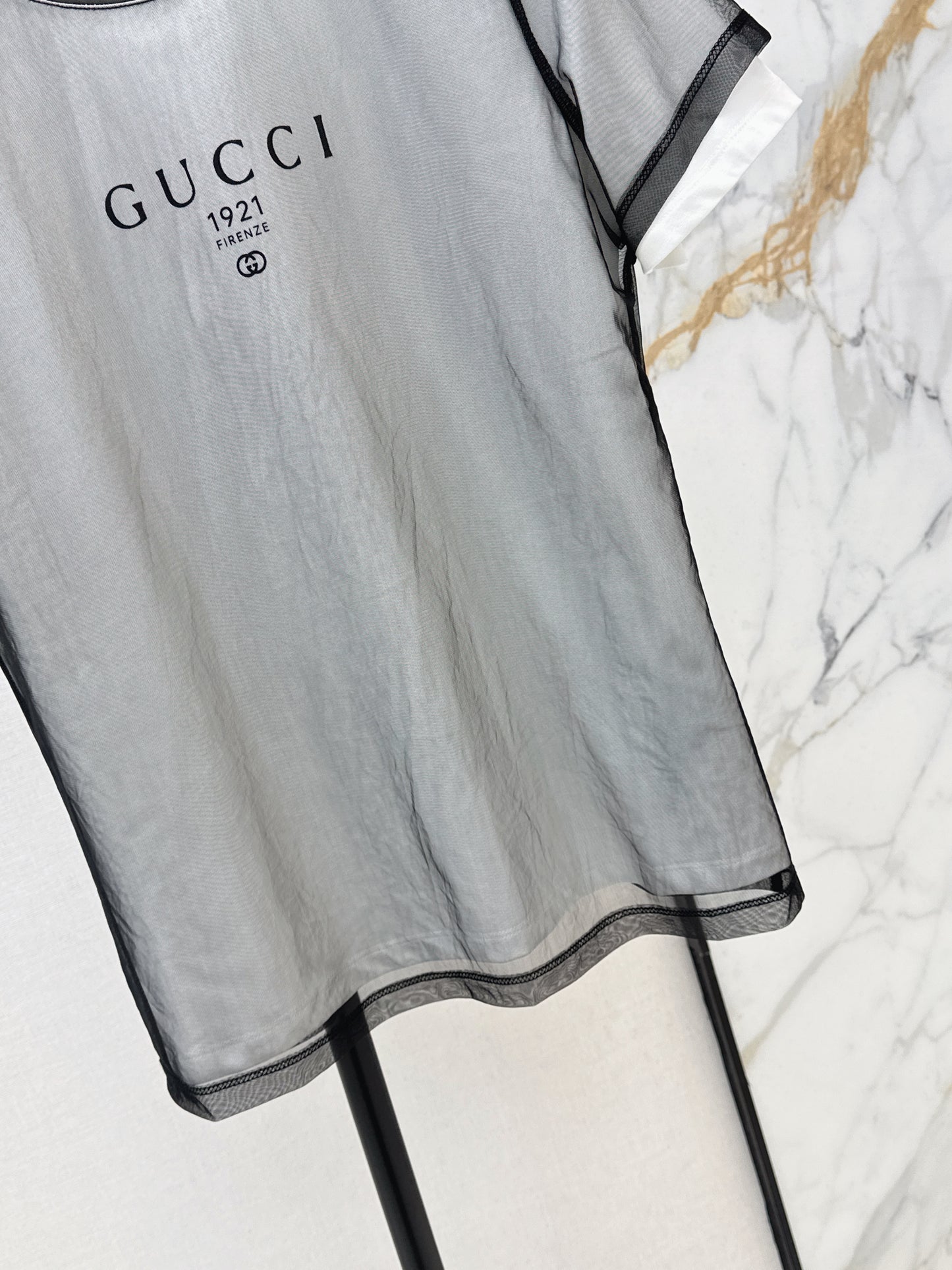 26ss Color-blocked faux two-piece T-shirt