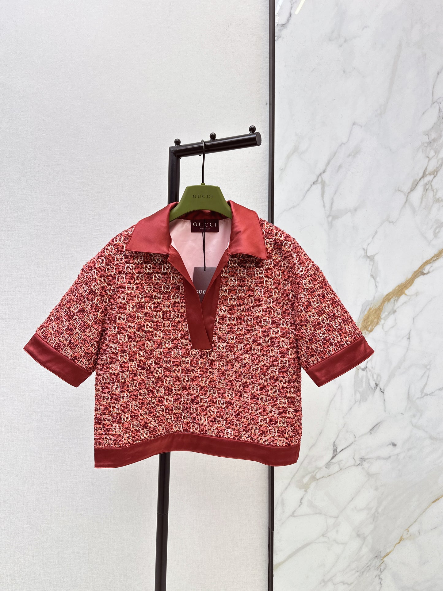 26ss Jacquard Collared Top