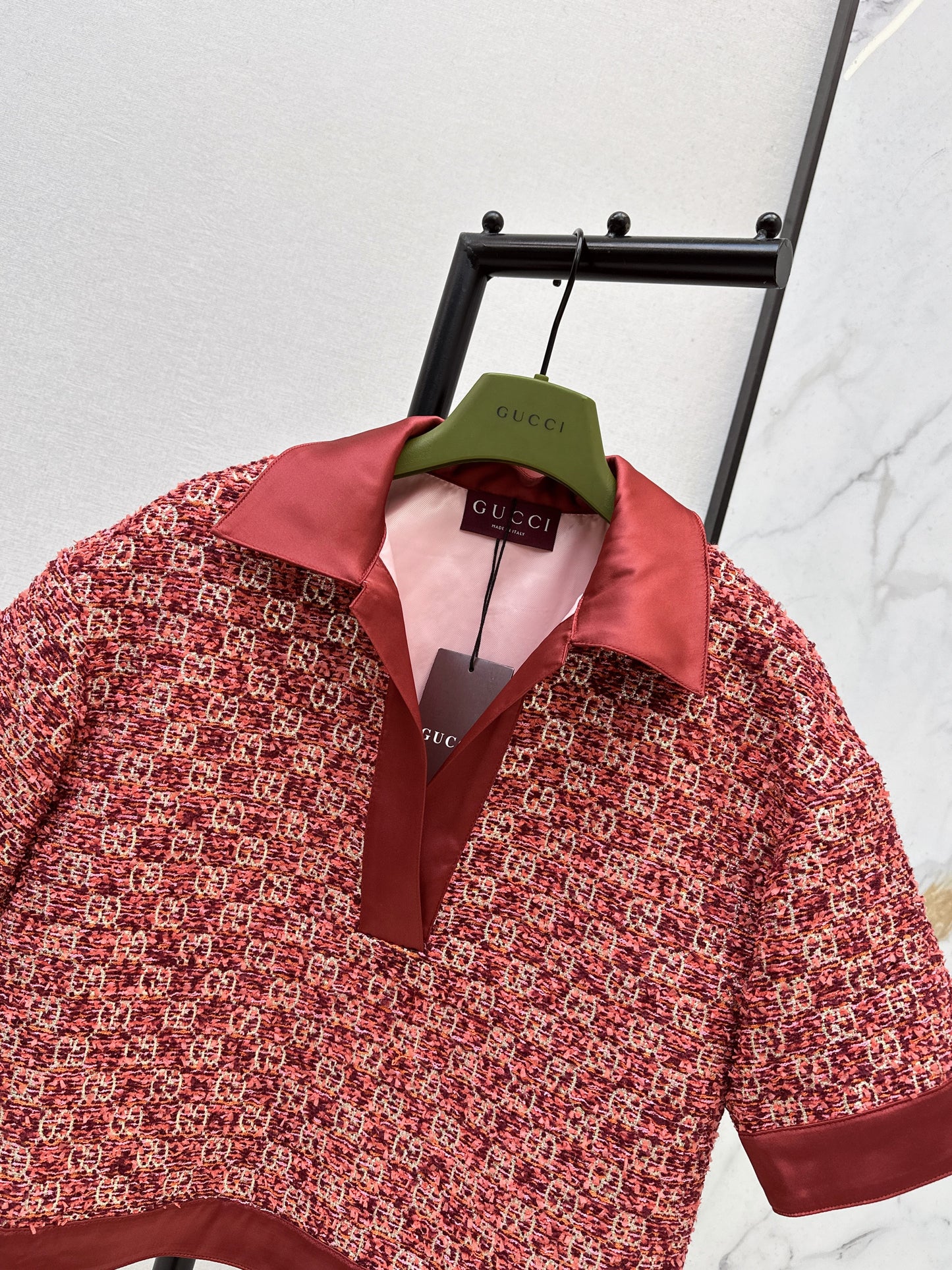 26ss Jacquard Collared Top