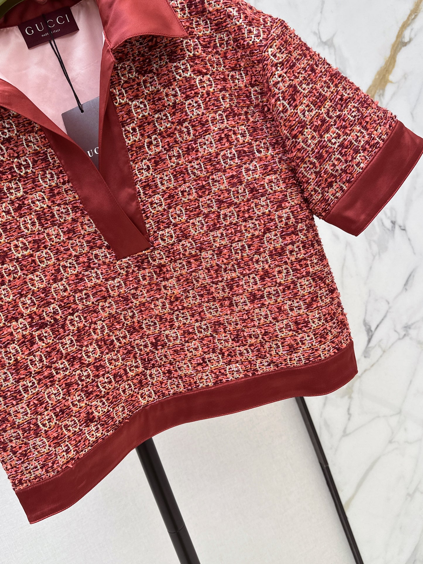 26ss Jacquard Collared Top