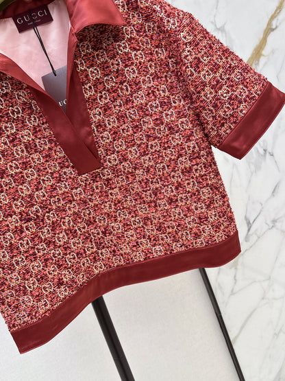 26ss Jacquard Collared Top