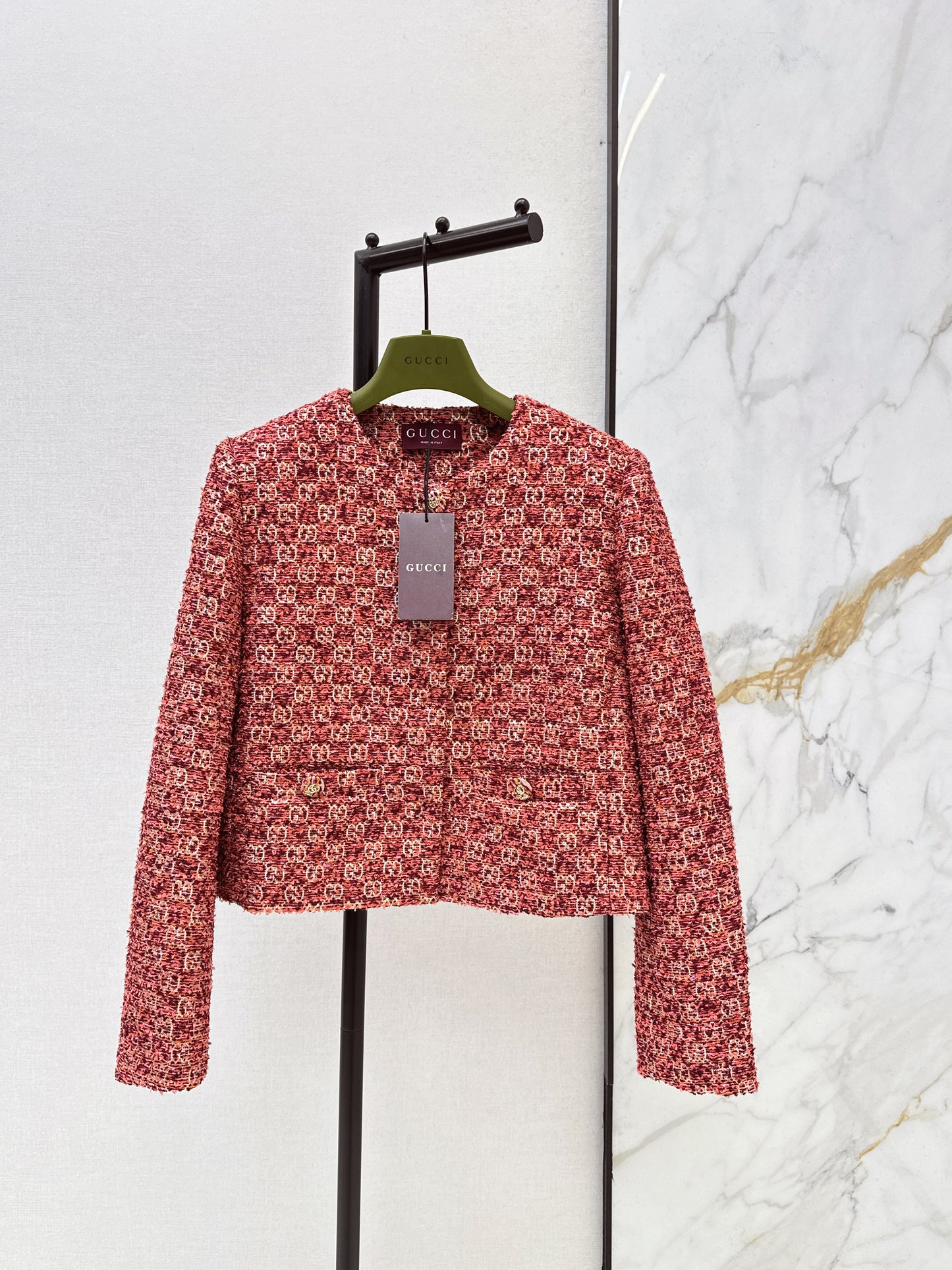 26ss Jacquard Crew Neck Short Jacket