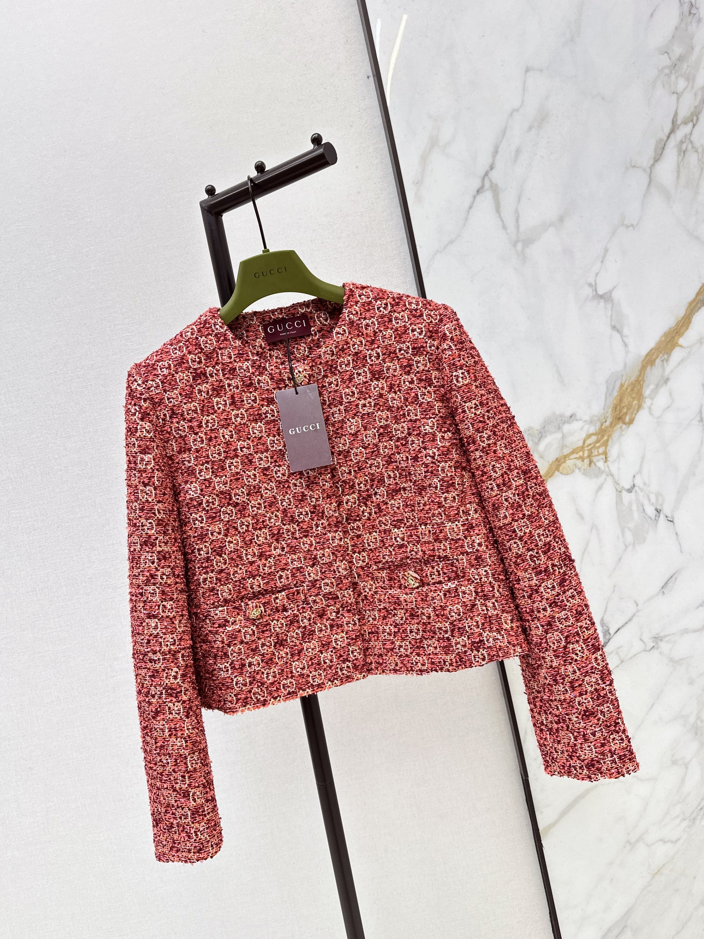 26ss Jacquard Crew Neck Short Jacket