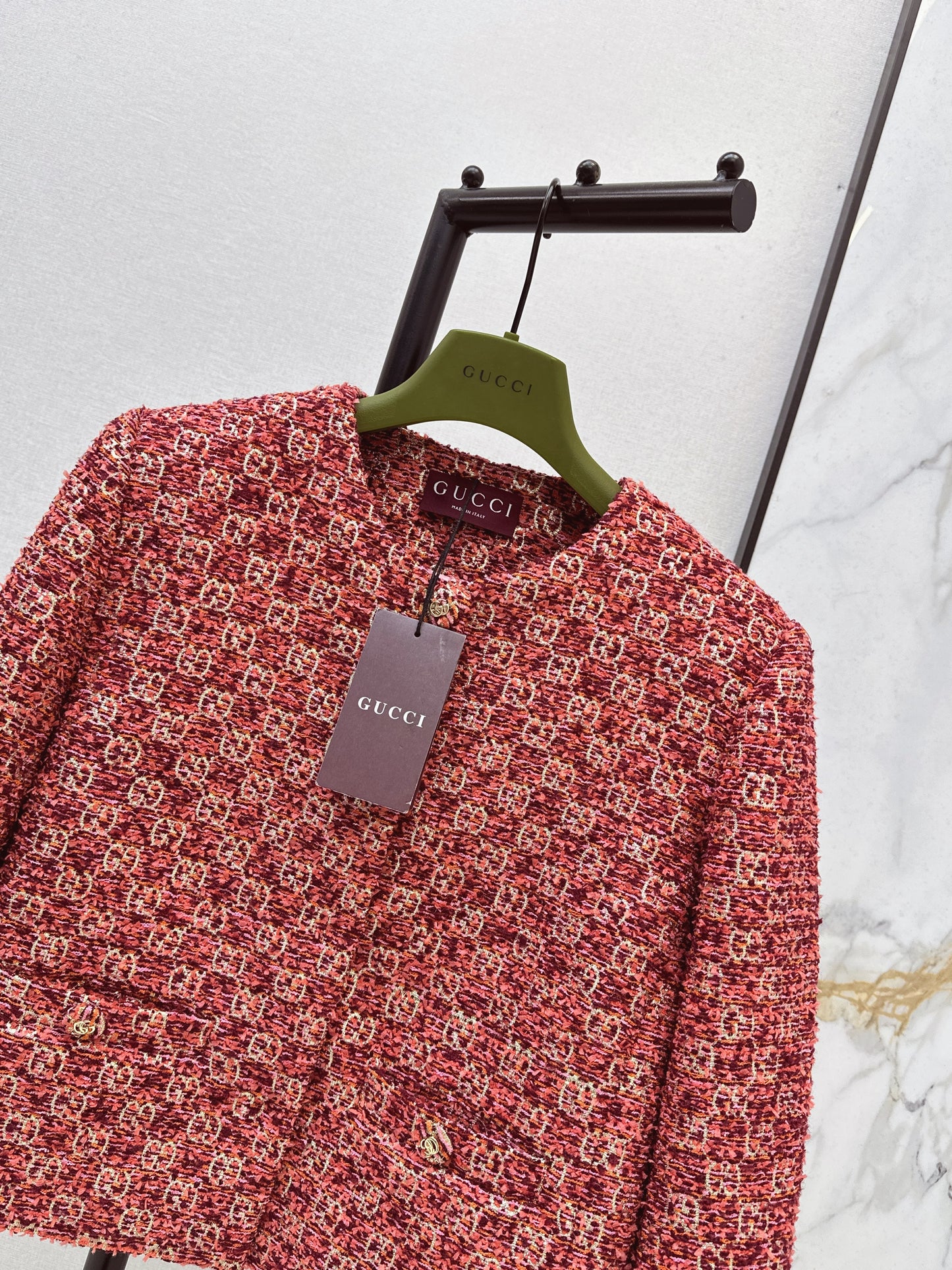 26ss Jacquard Crew Neck Short Jacket