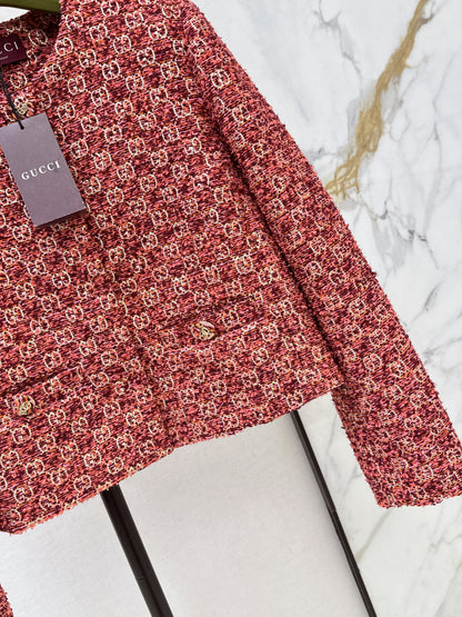 26ss Jacquard Crew Neck Short Jacket