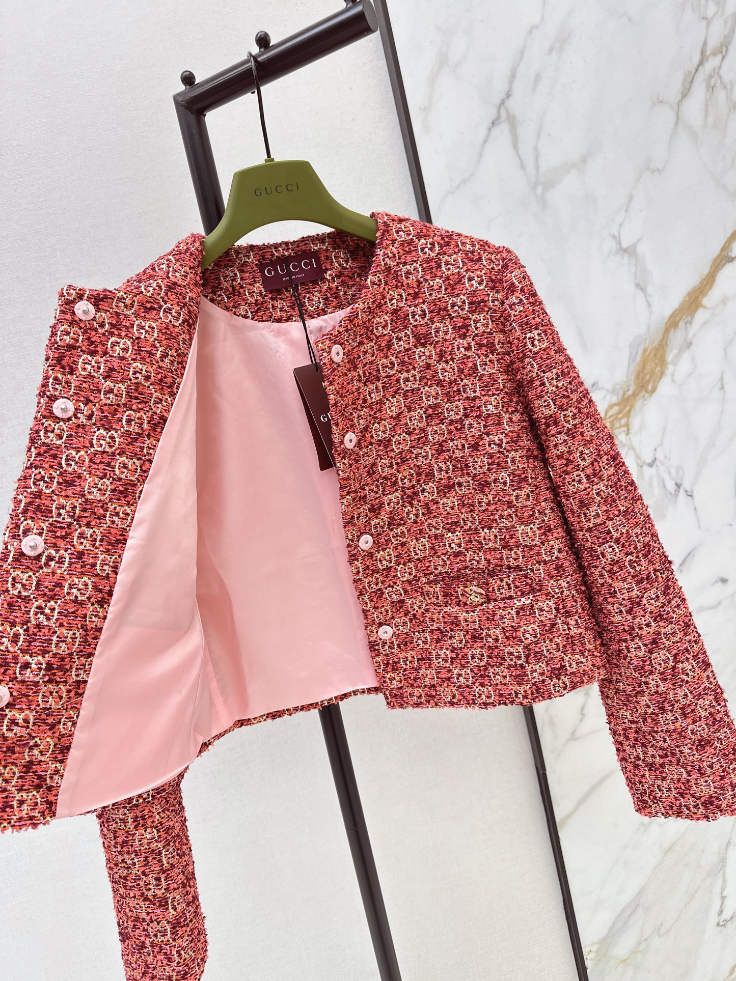 26ss Jacquard Crew Neck Short Jacket