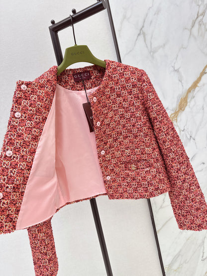 26ss Jacquard Crew Neck Short Jacket