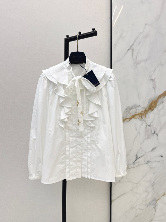 26ss Ruffled Trim Shirt