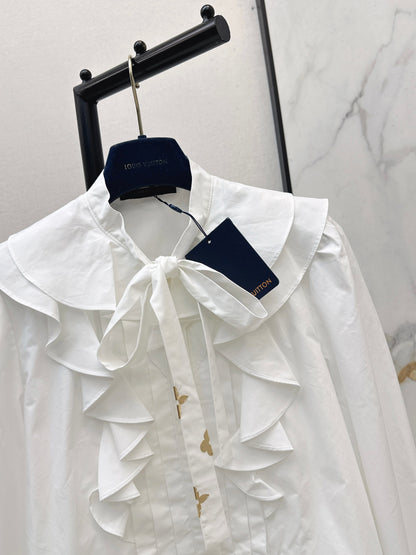 26ss Ruffled Trim Shirt