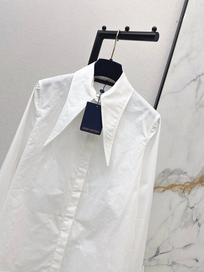 26ss Long pointed collar shirt