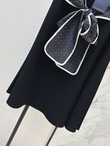 26ss Tie-up bow midi skirt