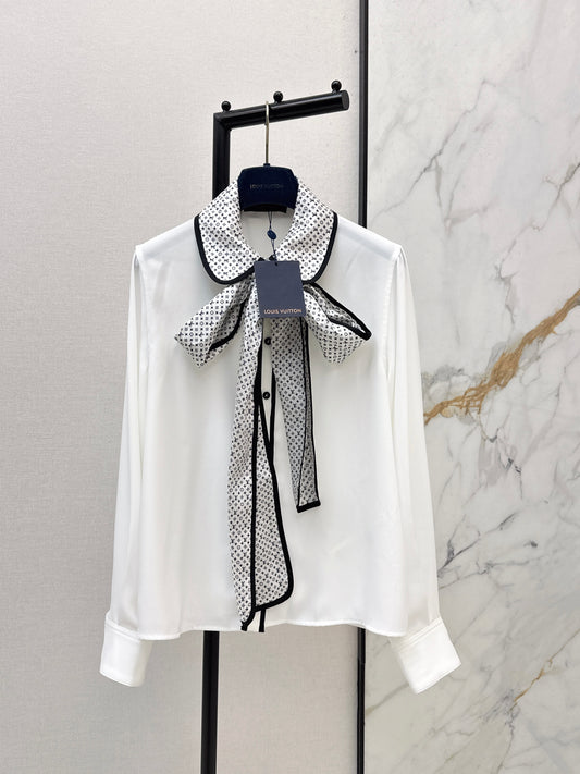 26ss Ribbon-trimmed shirt