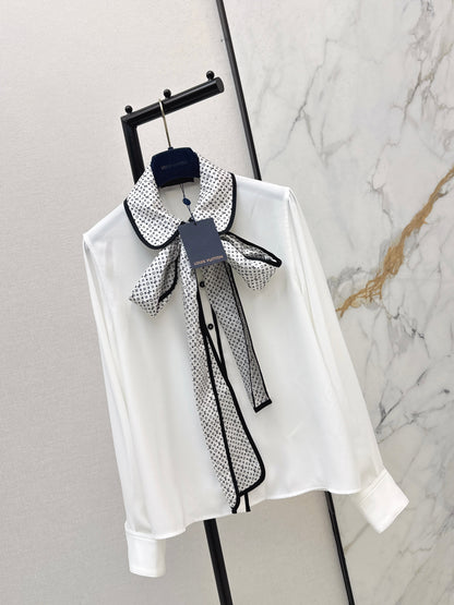 26ss Ribbon-trimmed shirt