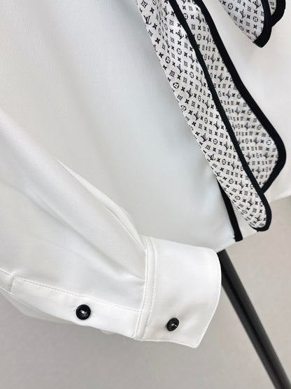 26ss Ribbon-trimmed shirt
