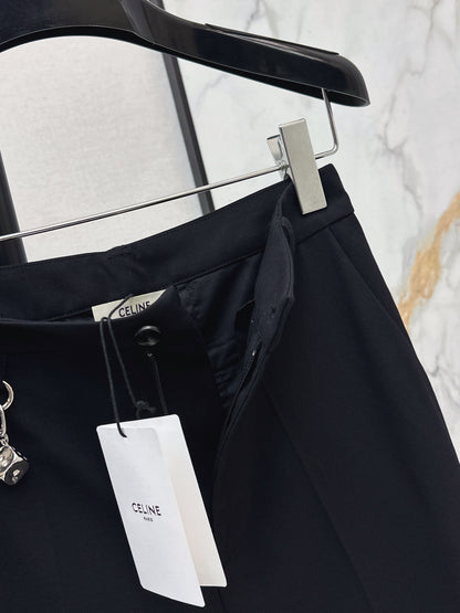 26ss Chain-embellished cropped straight-leg pants