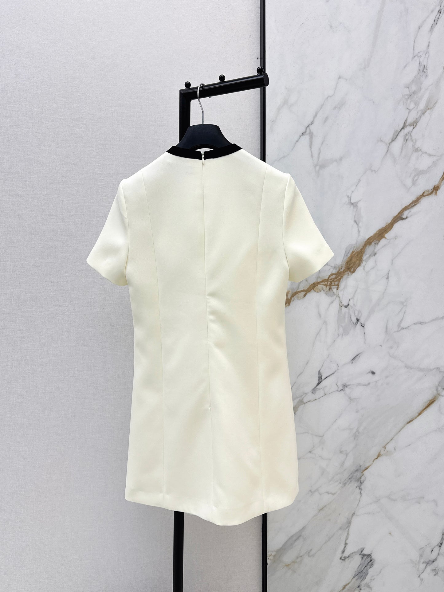 26ss Color-blocked Short-Sleeve Dress