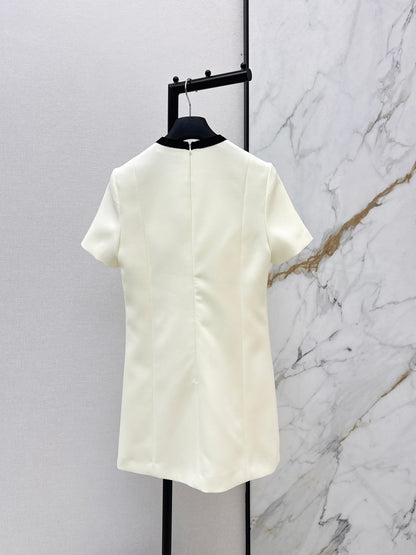 26ss Color-blocked Short-Sleeve Dress