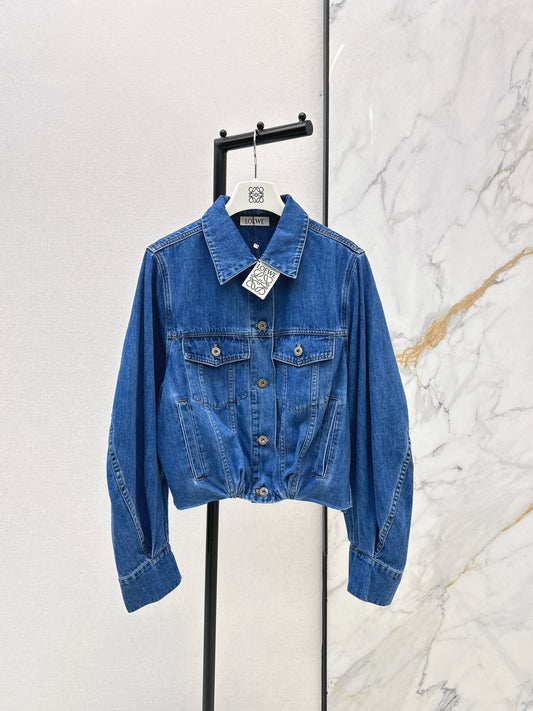 26ss Denim Jacket with Curved Sleeves