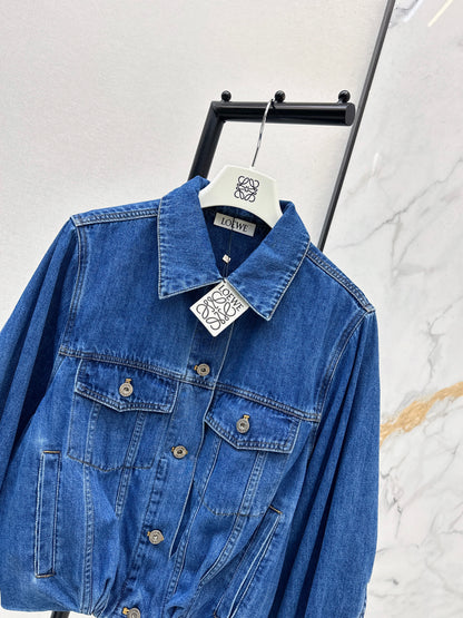 26ss Denim Jacket with Curved Sleeves