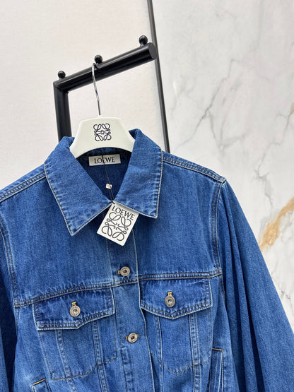 26ss Denim Jacket with Curved Sleeves