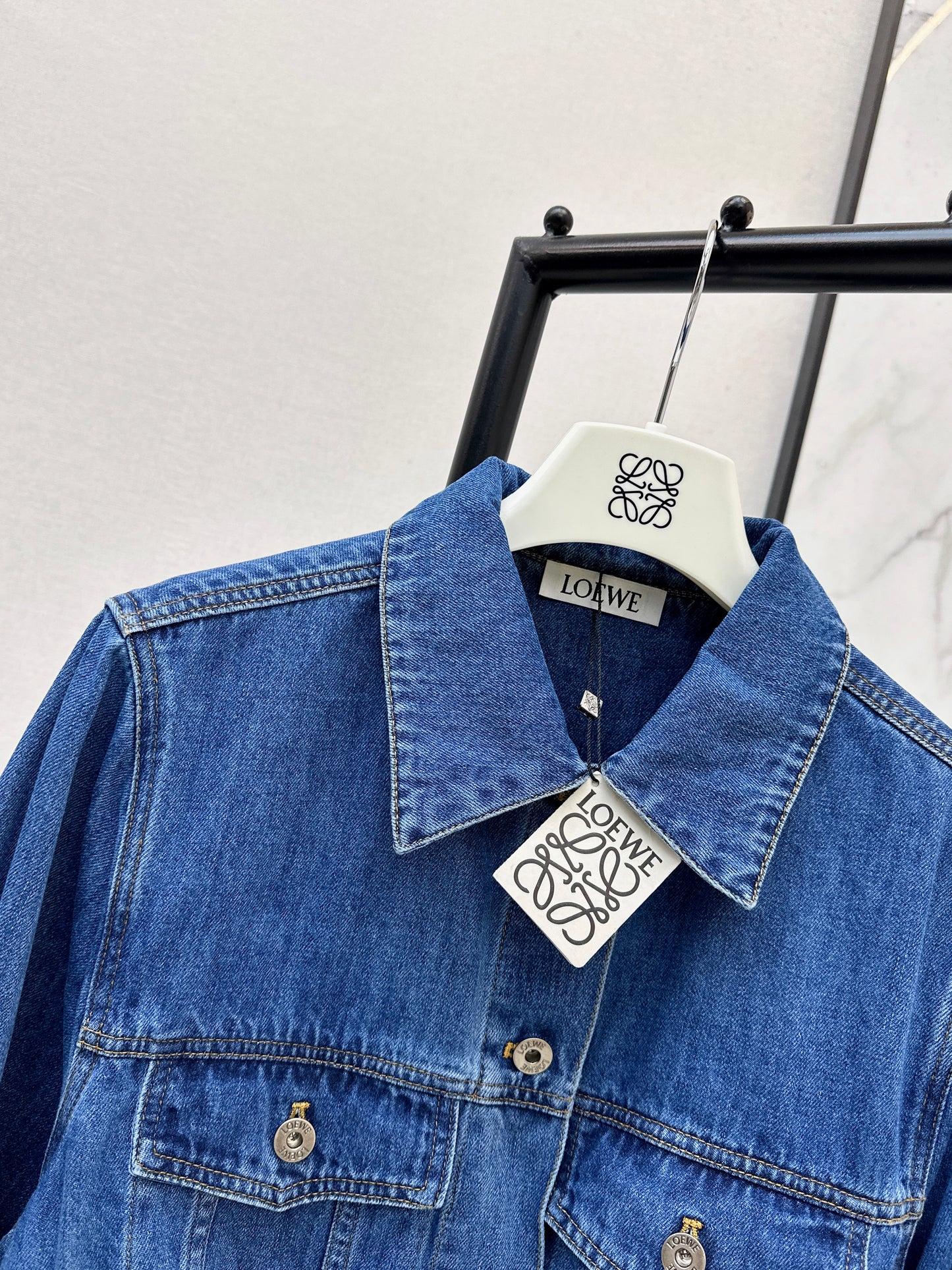 26ss Denim Jacket with Curved Sleeves