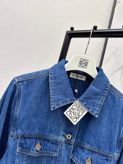 26ss Denim Jacket with Curved Sleeves