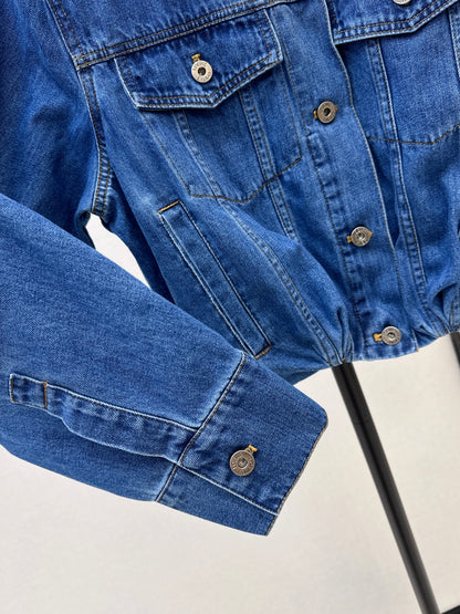 26ss Denim Jacket with Curved Sleeves