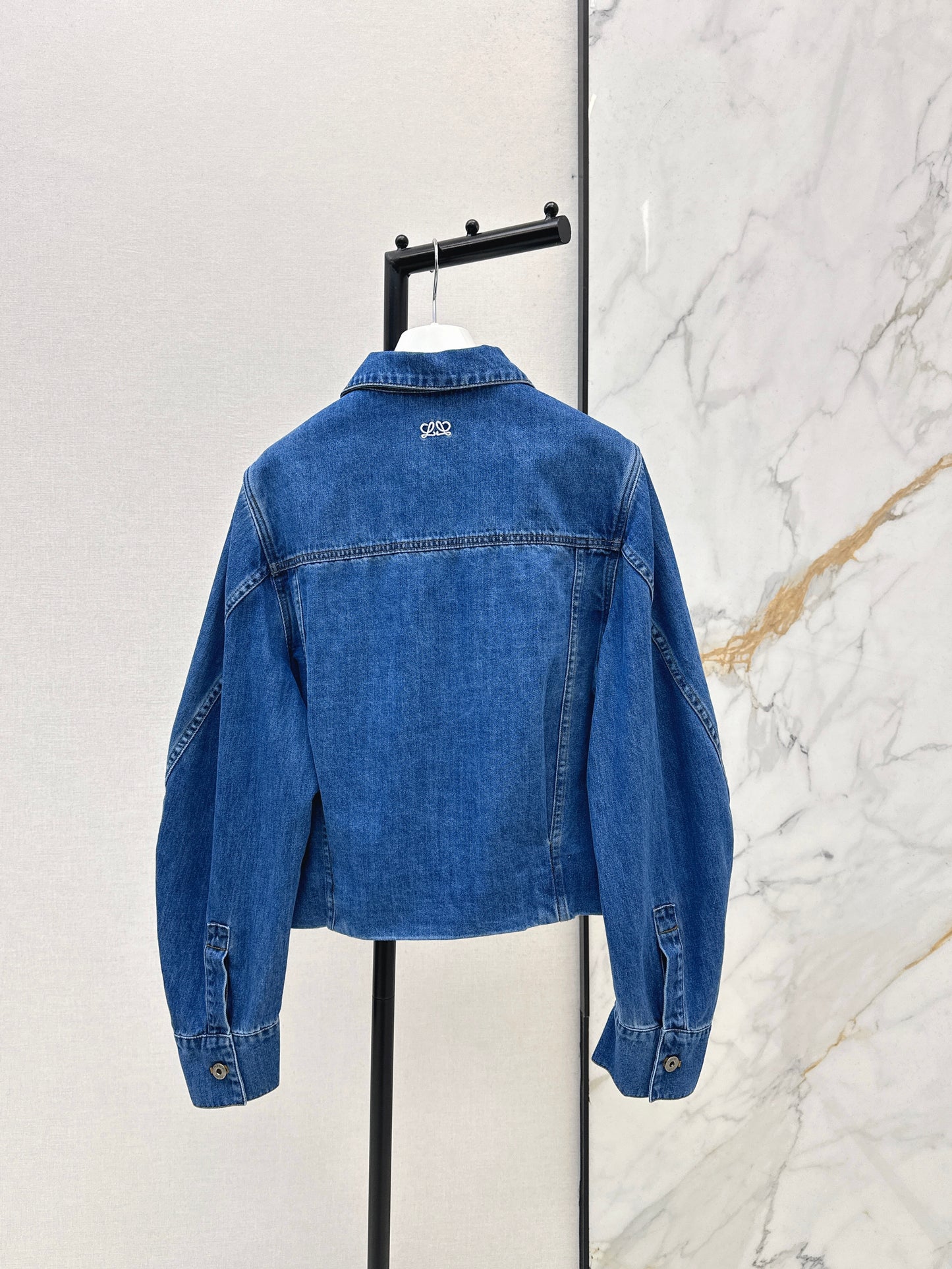 26ss Denim Jacket with Curved Sleeves