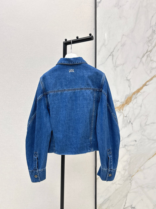 26ss Denim Jacket with Curved Sleeves