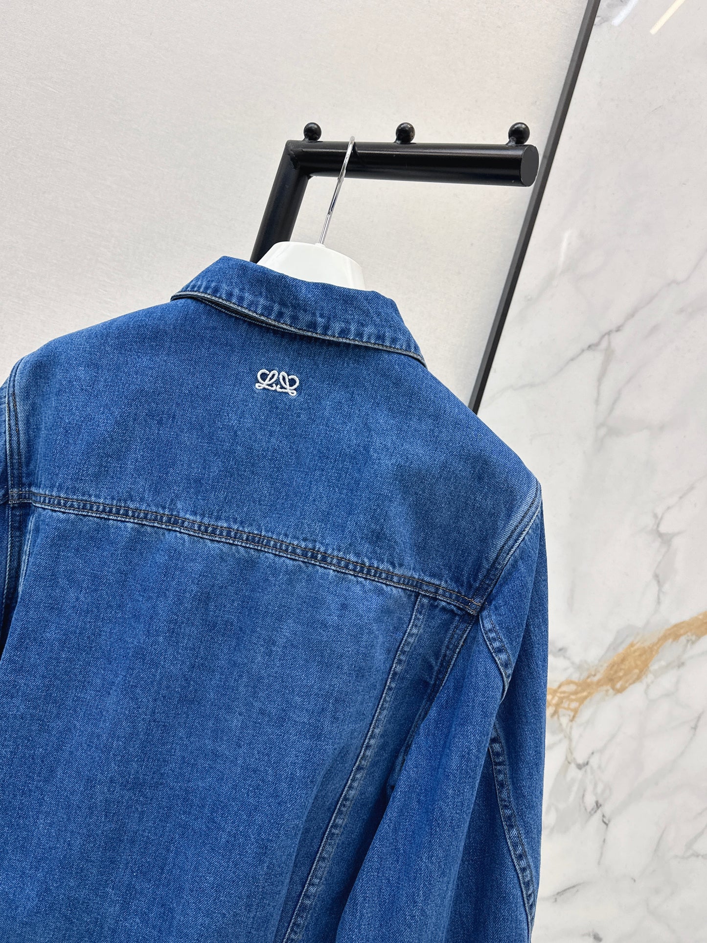26ss Denim Jacket with Curved Sleeves