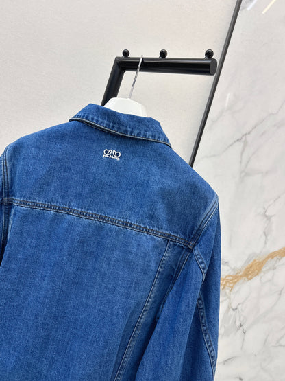 26ss Denim Jacket with Curved Sleeves