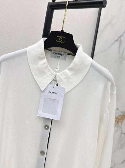 26ss Collared cardigan with placket design
