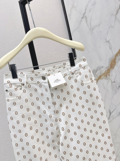 26ss Pig nose print jeans