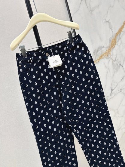 26ss Pig nose print jeans
