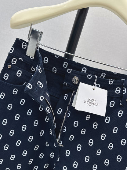 26ss Pig nose print jeans
