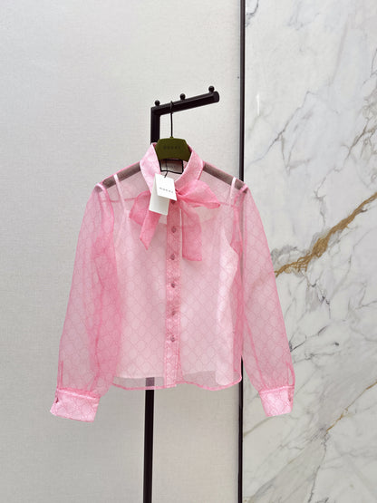 26ss Printed Ribbon Sheer Two-Piece Set