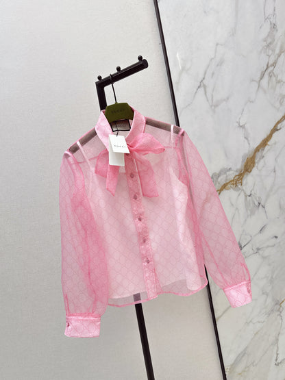 26ss Printed Ribbon Sheer Two-Piece Set