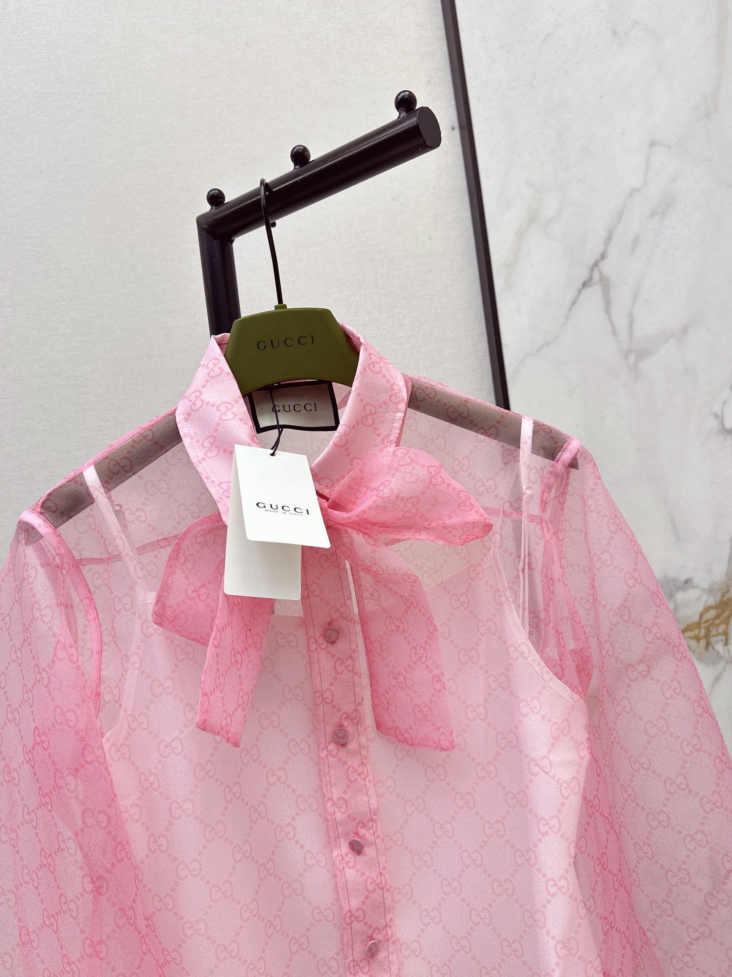 26ss Printed Ribbon Sheer Two-Piece Set