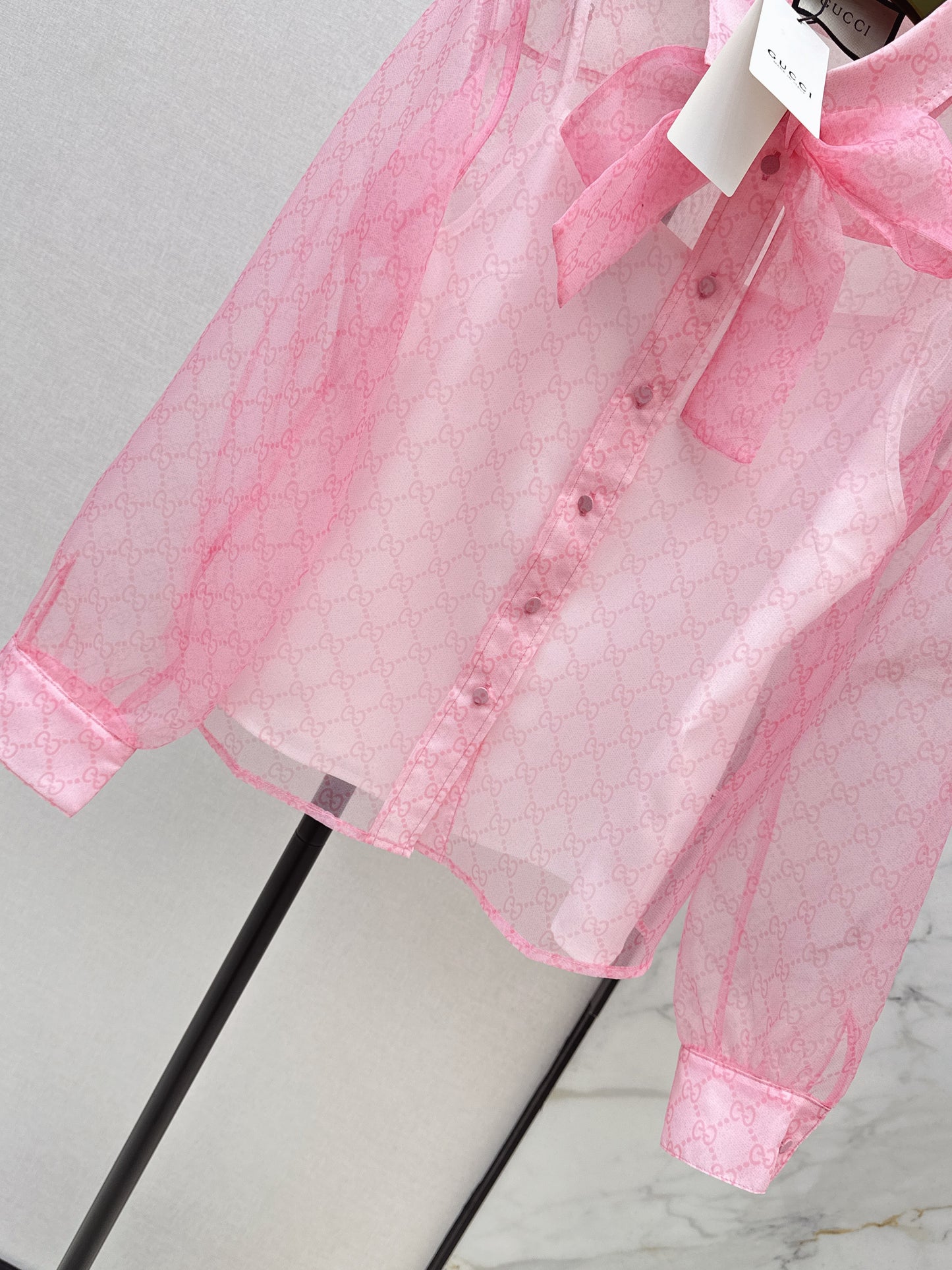 26ss Printed Ribbon Sheer Two-Piece Set