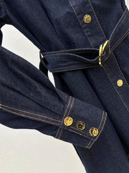 26ss Collared, A-line Denim Dress