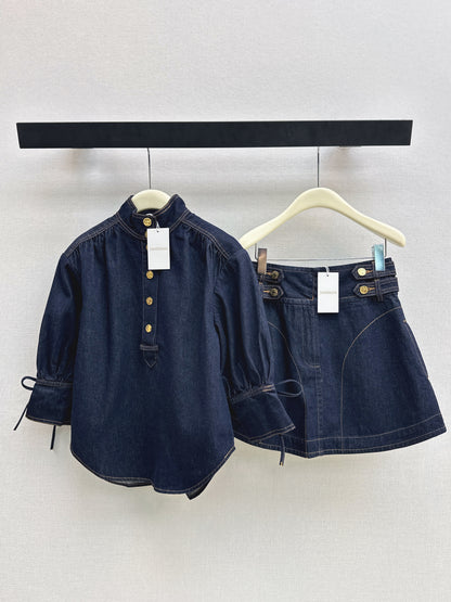 26ss Denim Puff Sleeve Shirt