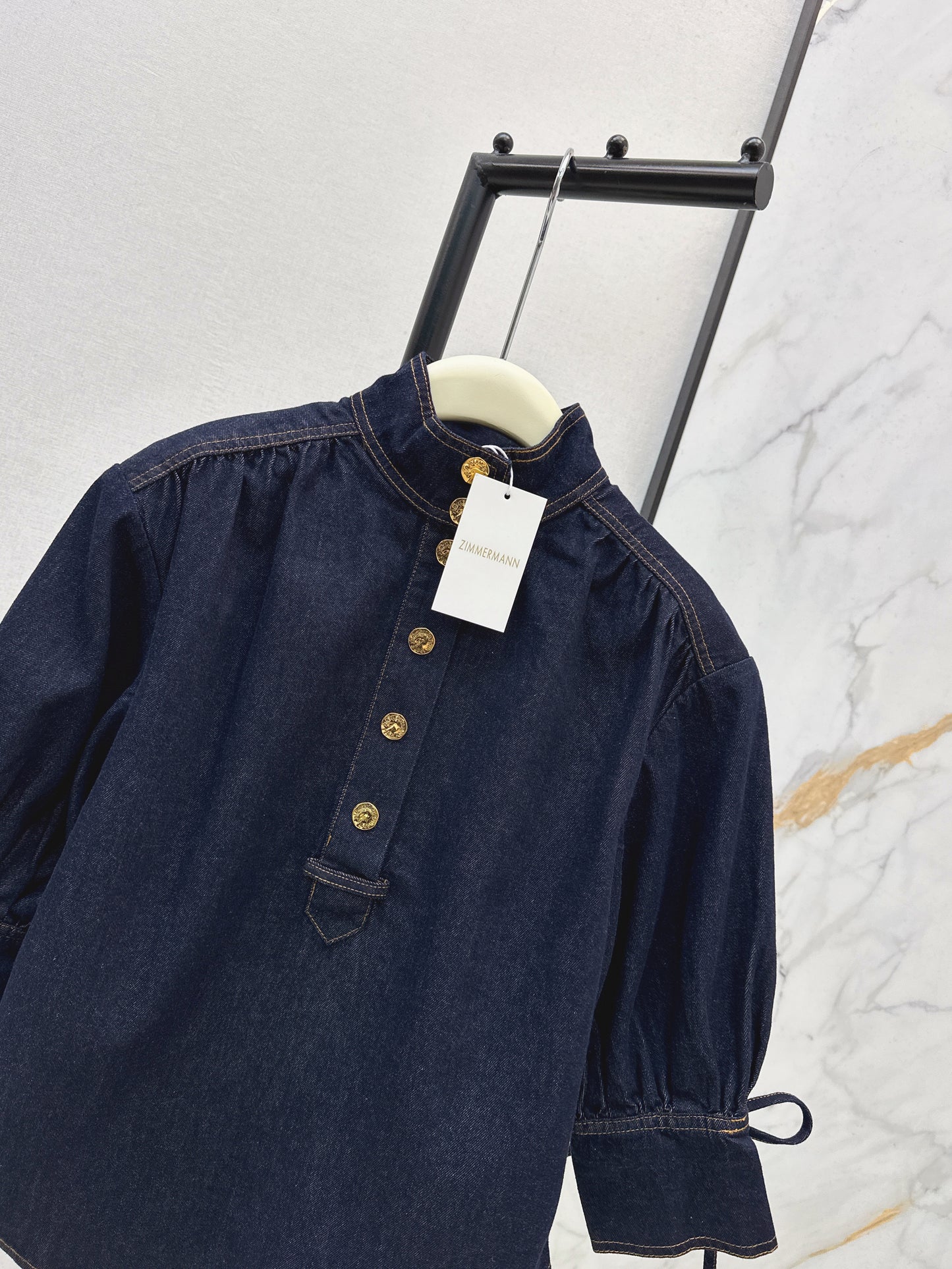 26ss Denim Puff Sleeve Shirt